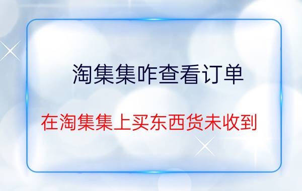 淘集集咋查看订单 在淘集集上买东西货未收到，怎么退款？